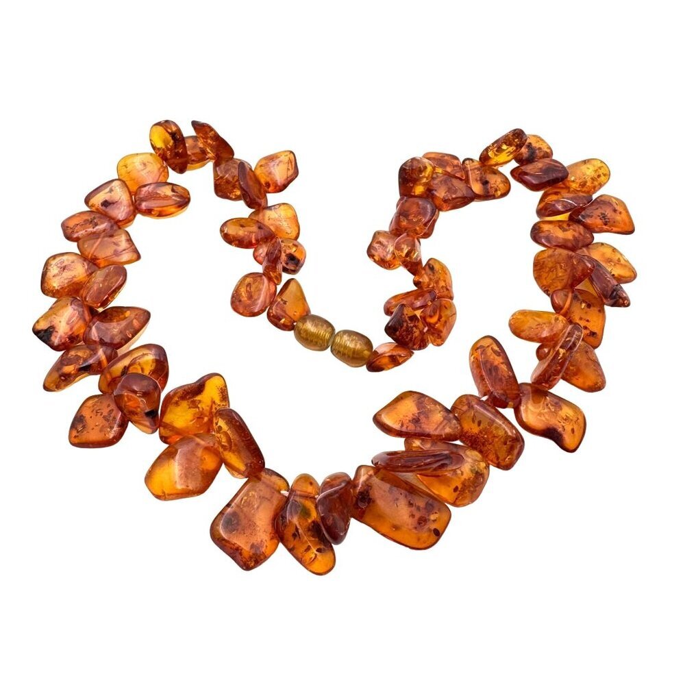 Antique Vintage Necklace Natural Amber Older Screw Clasp